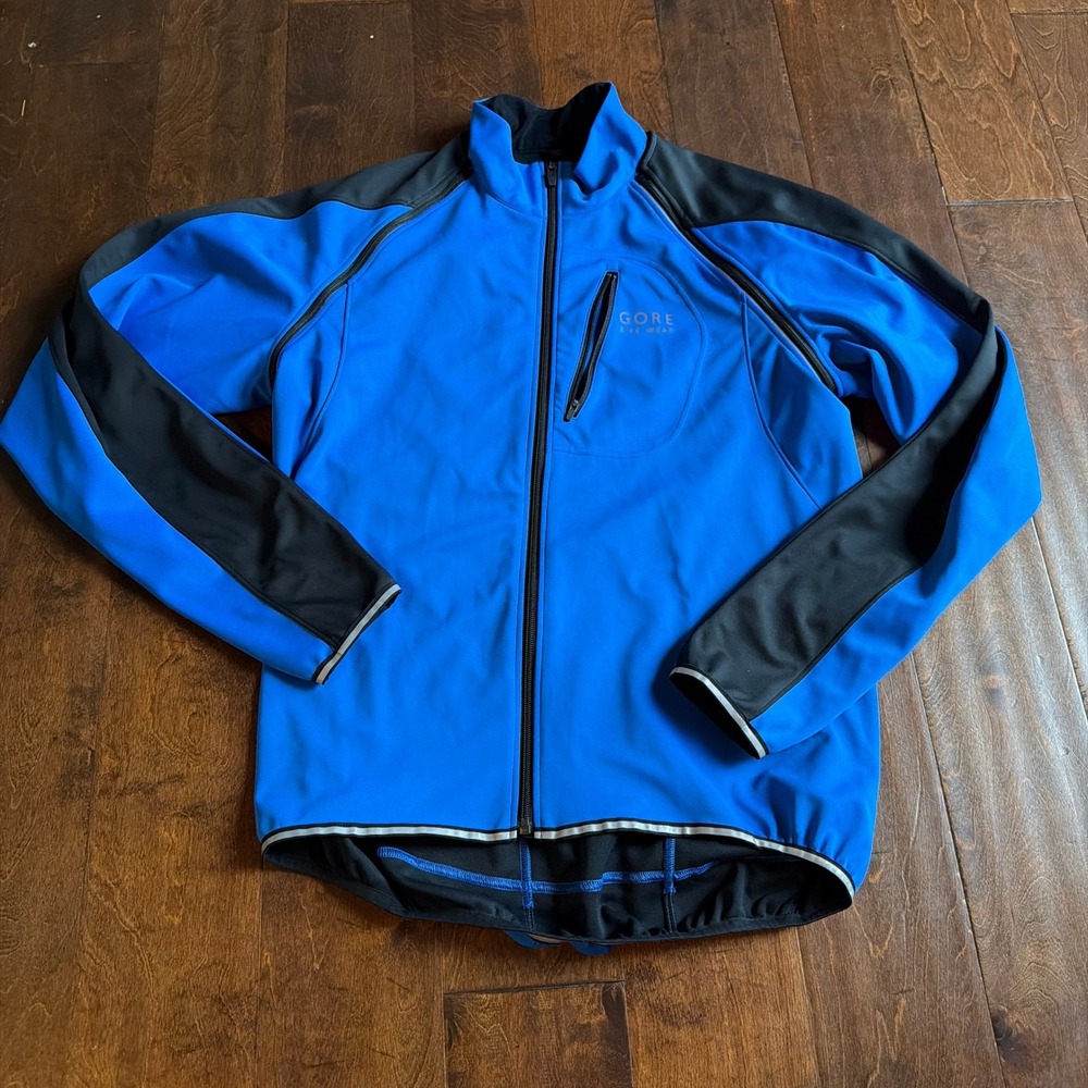 Gore Bike Wear Phantom Windstopper Cycling Jacket Blue Black Mens L Convertible